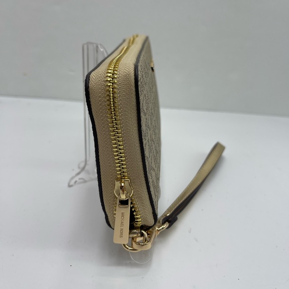 MICHAEL KORS Jet Set Lg Metallic Signature Logo Continental Wallet Wristlet Phon - Picture 5 of 16